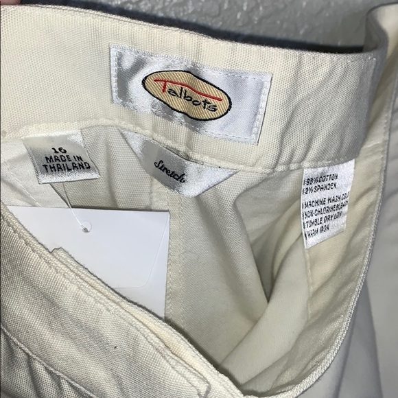 NWT Talbots linen White/ Cream Pants - Picture 5 of 9